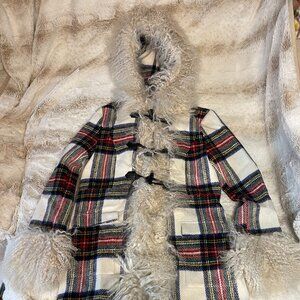 Charlotte Simone Wool-Blend Plaid Duffle Coat size S